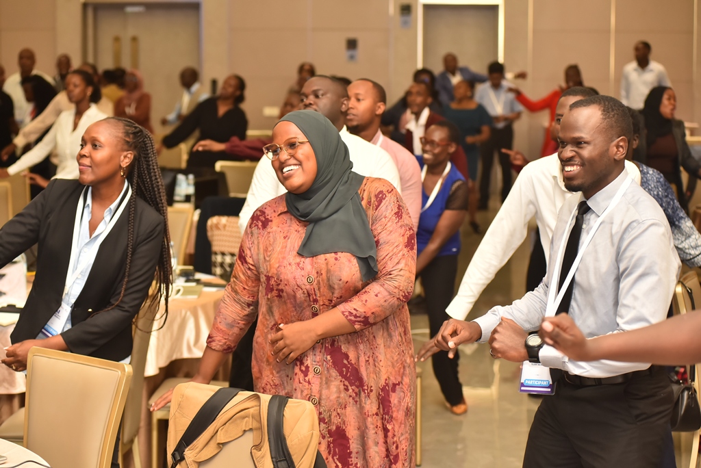 Audience members taking part in the Uganda AI Masterclass